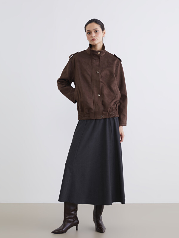 LCW Modest Beli Fermuarlı Kloş Etek