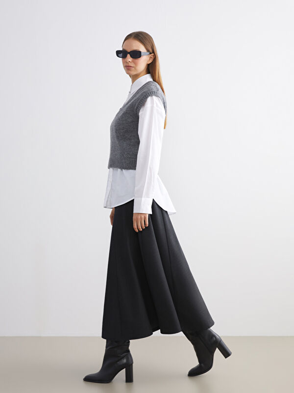 LCW Modest Beli Fermuarlı Kloş Etek