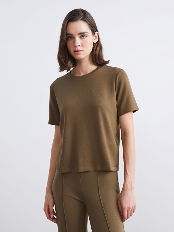 LCW Vision Crew Neck Embroidered Women's T-Shirt