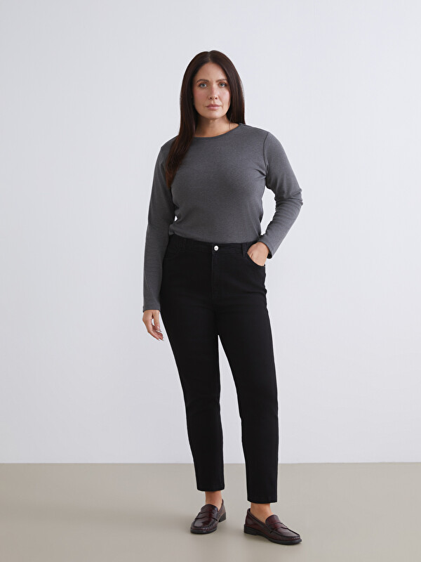 LCWAIKIKI Classic Slim Mom Kadın Jean Pantolon