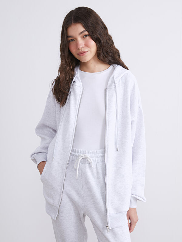 XSIDE Hooded Oversize Women's Thick Zipper Sweatshirt