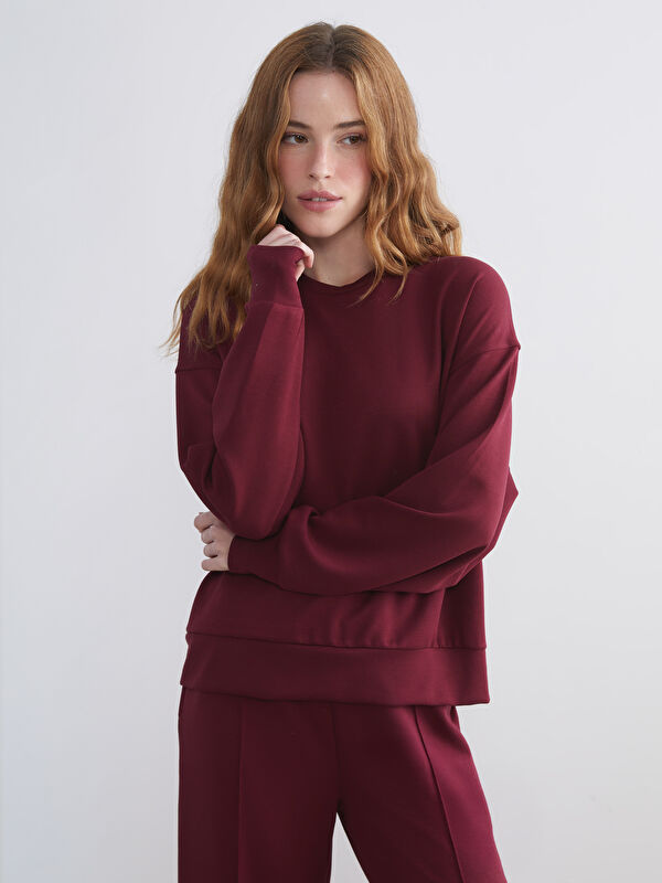 XSIDE Bisiklet Yaka Oversize Kadın Sweatshirt