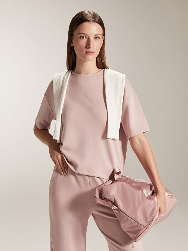 XSIDE Bisiklet Yaka Oversize Kadın Tişört