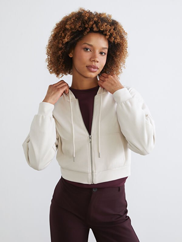 XSIDE Kapüşonlu Kadın Fermuarlı Sweatshirt