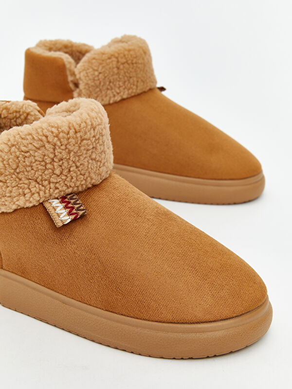 Süet Görünümlü Kadın Ev Botu - Görsel 4