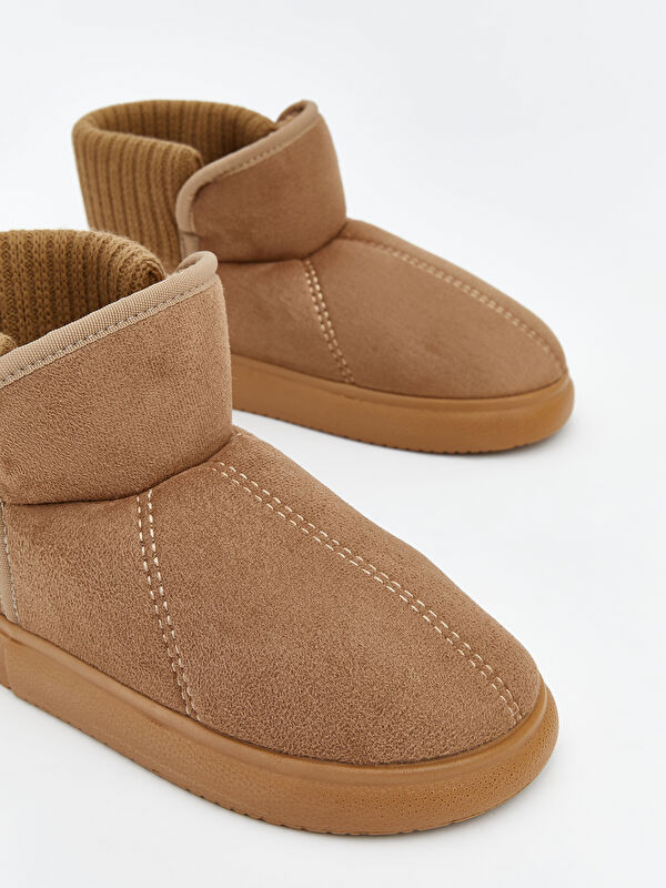 Süet Görünümlü Kadın Ev Botu - Görsel 4