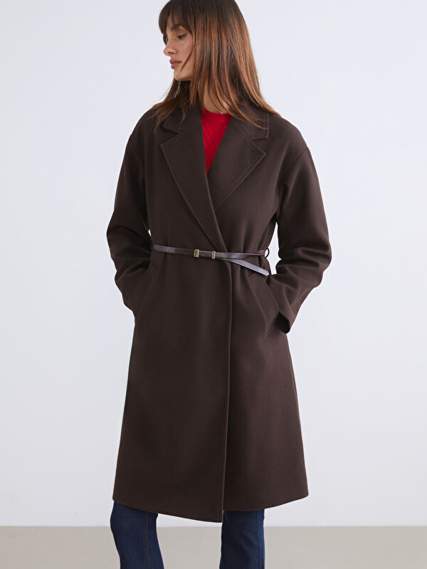 LCW Vision Belted Crossover Collar Women's Cachet Coat