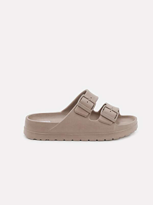 LCW STEPS Double Strapped Buckle Detailed Women's Slipper