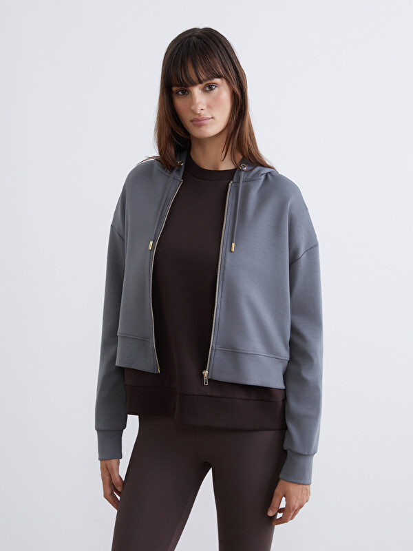 LCW Vision Kapüşonlu Kadın Fermuarlı Sweatshirt
