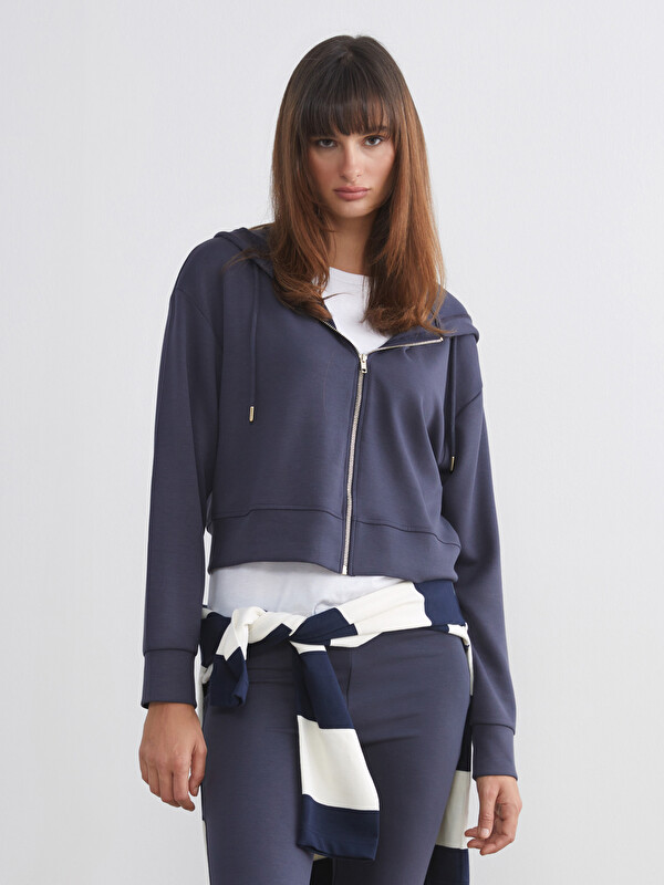 LCW Vision Kapüşonlu Kadın Fermuarlı Sweatshirt