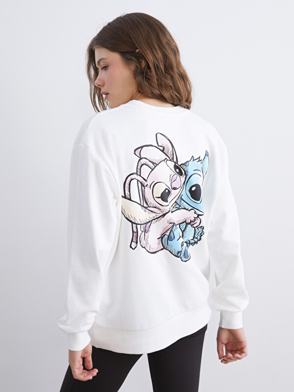 XSIDE Lilo & Stitch Baskılı Oversize Kadın Sweatshirt