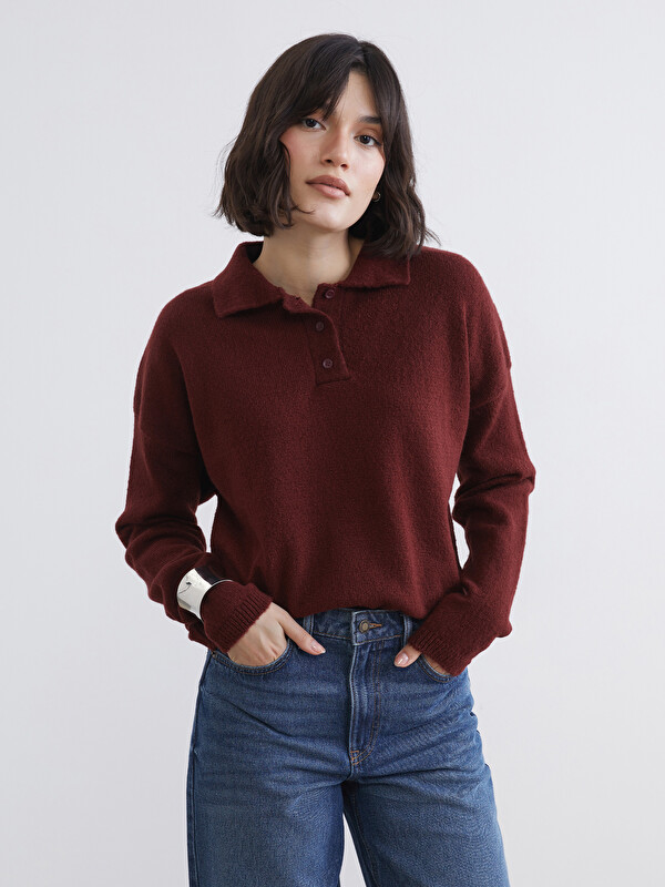 LCW Vision Women's Polo Neck Knit Sweater