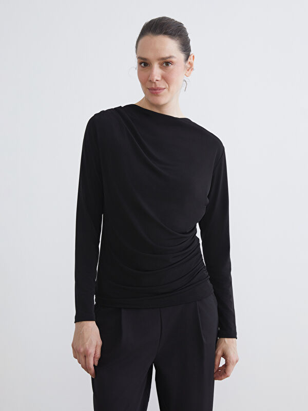LCW EVERYDAY Bisiklet Yaka Büzgülü Kadın Body