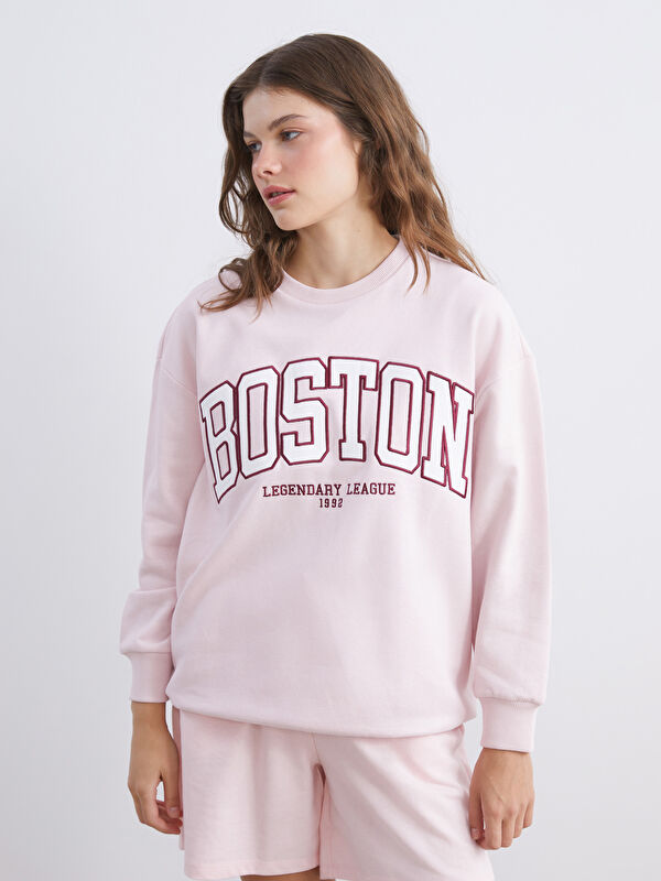 XSIDE Boston Embroidered Oversize Women's Thick Sweatshirt