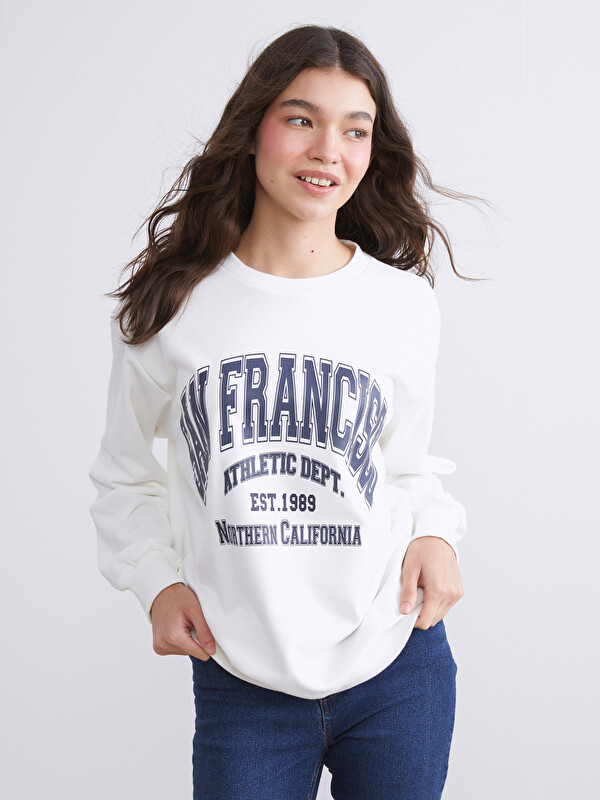XSIDE San Francisco Baskılı Oversize Kadın Sweatshirt