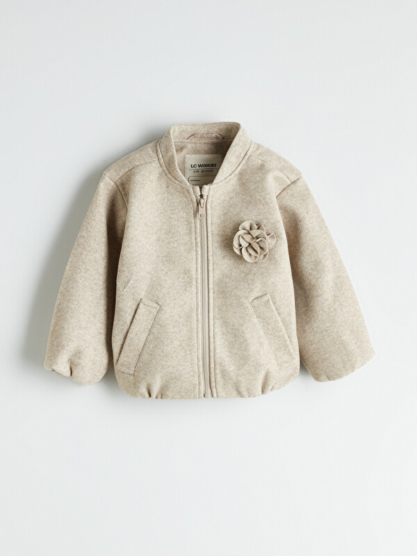 LCW Kids Пальто cachet для дівчаток з квітковими аплікаціями