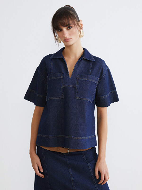 LCW Vision Loose Fit Kadın Jean Gömlek