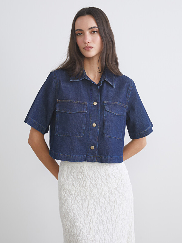 LCW Vision Regular Fit Kadın Jean Gömlek