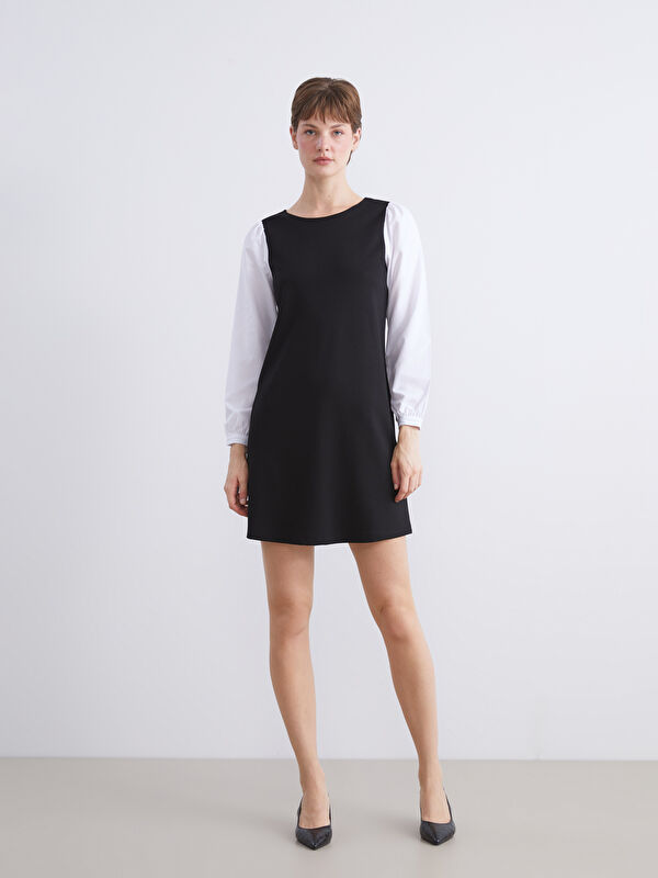 LCW Comfort Bisiklet Yaka Mini Elbise