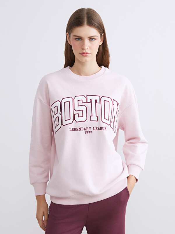 XSIDE Boston Embroidered Oversize Women's Sweatshirt