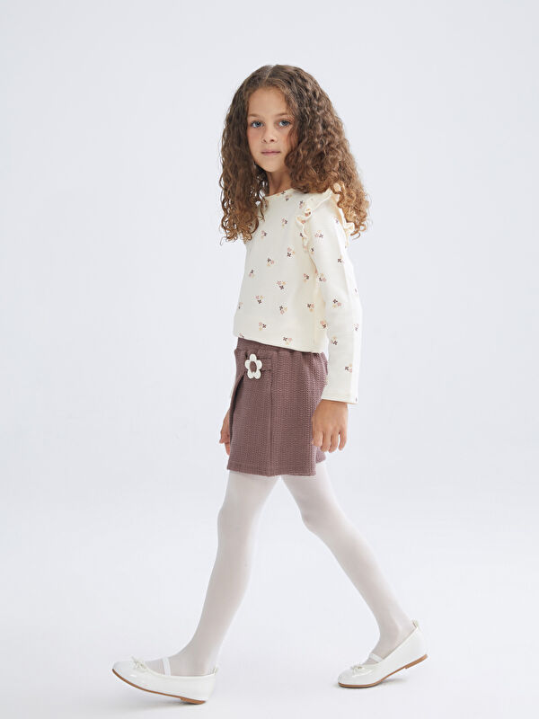 LCW Kids Frilled Girls' Blouse, Skirt and Tights Set