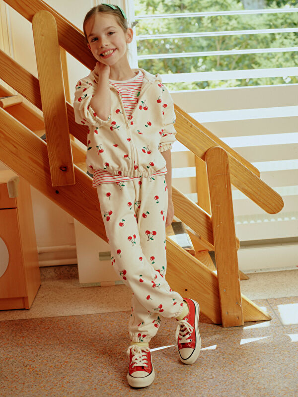 LCW Kids Cherry Printed Girls' Jogger Sweatpants