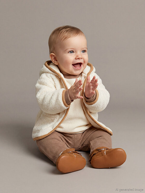 LCW baby Kapüşonlu Erkek Bebek Hırka