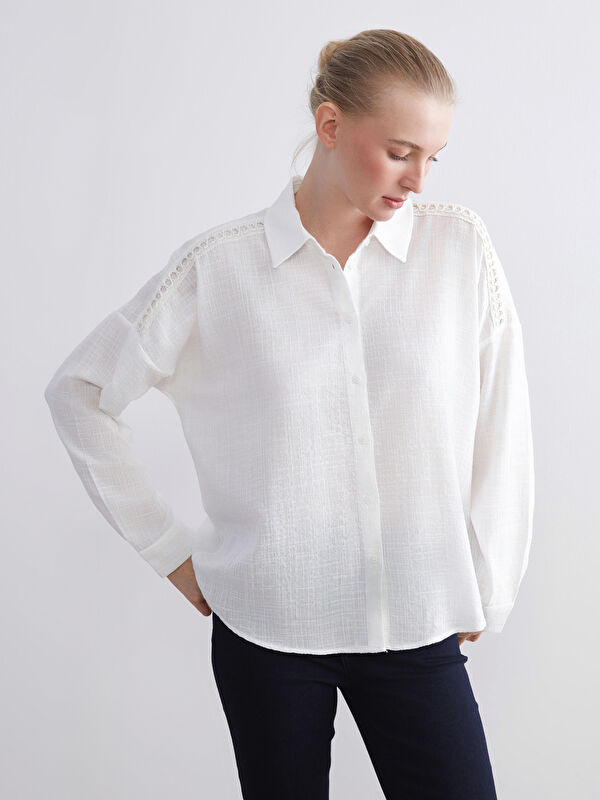LCWAIKIKI Classic Lace Detailed Women's Shirt