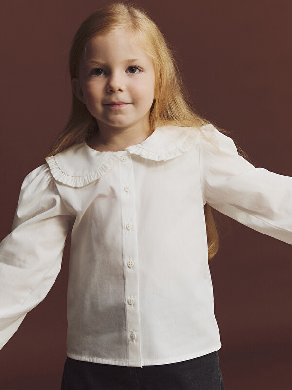 LCW Kids Bebe Yaka Basic Kız Çocuk Gömlek
