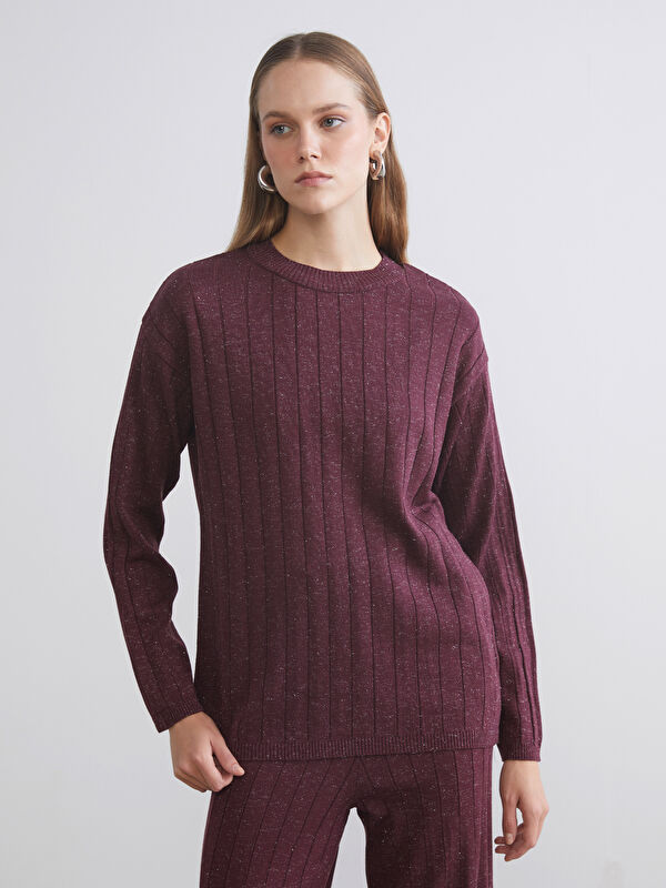 LCWAIKIKI Classic Crew Neck Shimmery Women's Knit Sweater