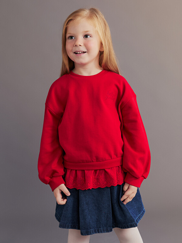 LCW Kids Fisto Detaylı Kız Çocuk Sweatshirt