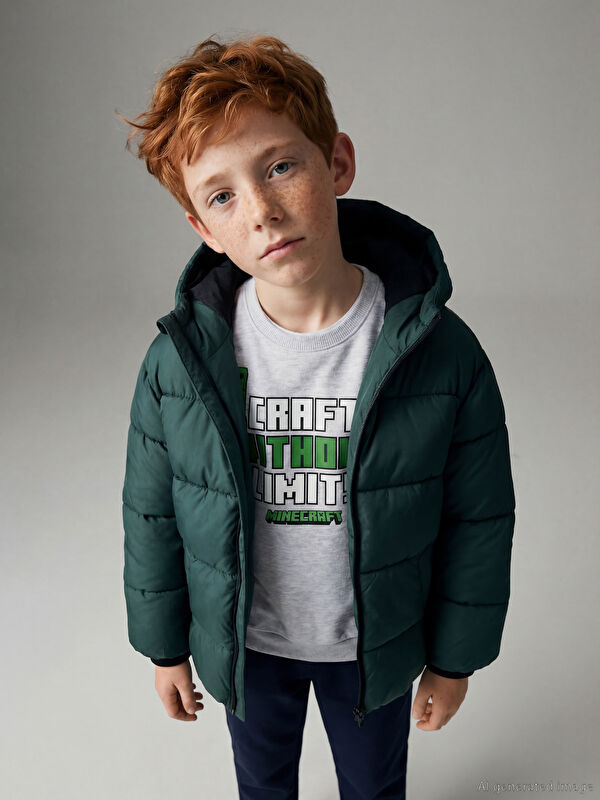 LCW Kids Kapüşonlu Erkek Çocuk Şişme Mont
