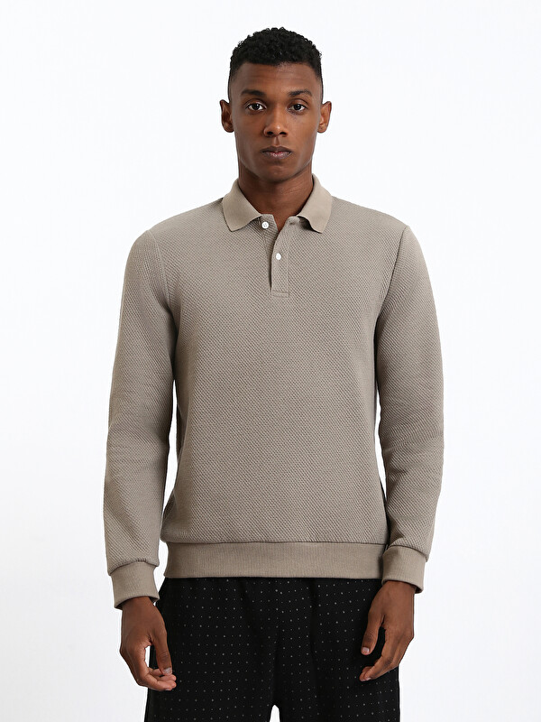 LCWAIKIKI Classic Sweat-shirt pour Hommes à Col Polo