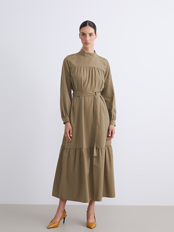 LCW Modest Dik Yaka Poplin Elbise