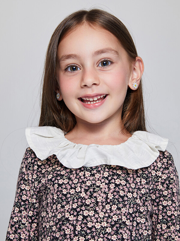 LCW Kids Çiçek Desenli Kız Çocuk Tişört