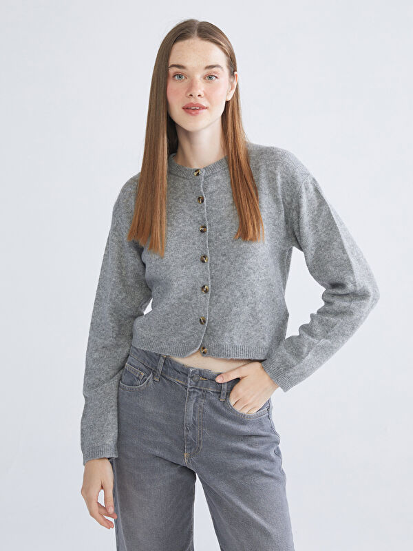 XSIDE Rundhalsausschnitt Damen Strickjacke