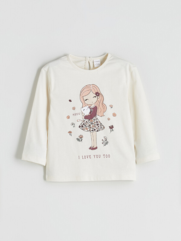LCW Kids Crew Neck Printed Girls' T-Shirt