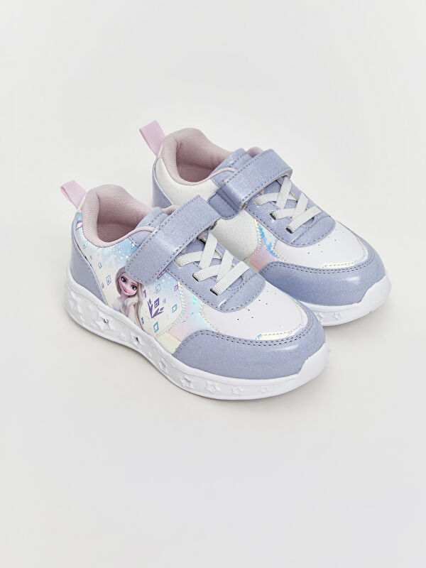 Frozen Baskılı Tabanı Işıklı Kız Çocuk Spor Ayakkabı - Görsel 3
