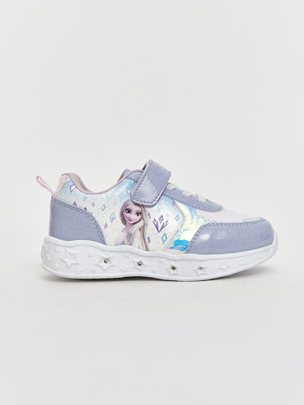 Frozen Baskılı Tabanı Işıklı Kız Çocuk Spor Ayakkabı - Görsel 4