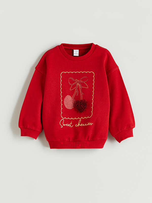 LCW Kids Bisiklet Yaka Kız Çocuk Sweatshirt