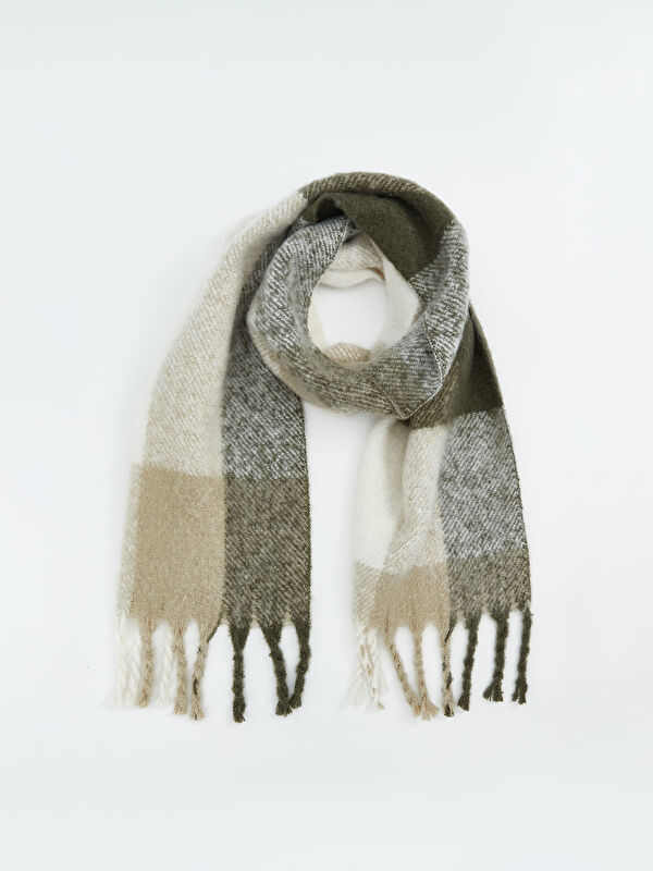 LCW ACCESSORIES Tassel Detailed Plaid Women's Scarf