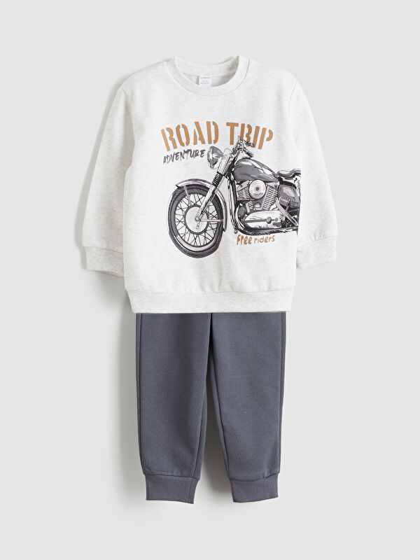 LCW Kids سویشێرت و پانتۆڵی چاپکراوی بۆ کوڕان