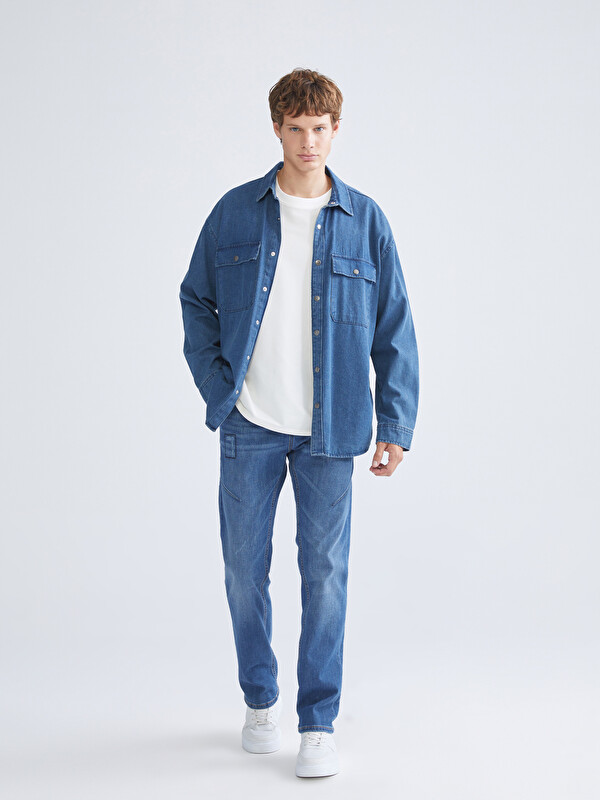 LCW ECO 750 Slim Fit Destroy Detaylı Erkek Jean Pantolon