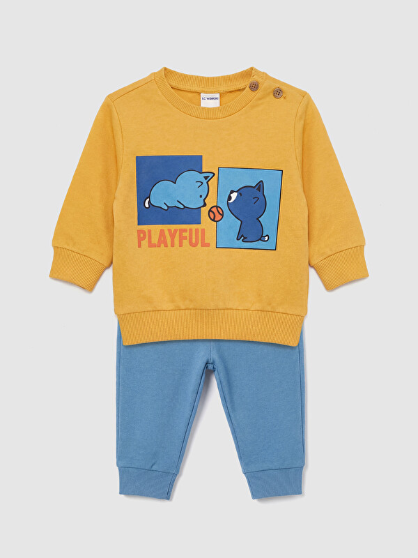 LCW ECO Baskılı Erkek Bebek Sweatshirt ve Eşofman Alt