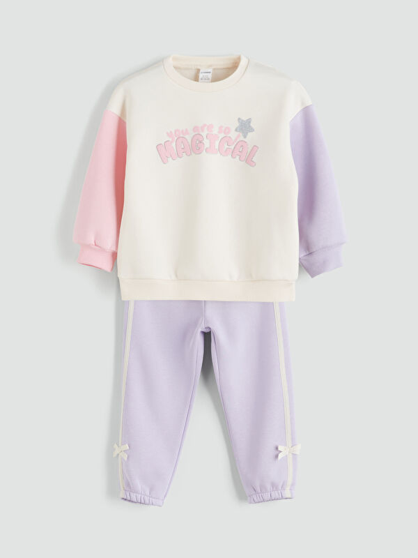 LCW Kids Kız Çocuk Kalın Sweatshirt ve Eşofman Alt 2'li