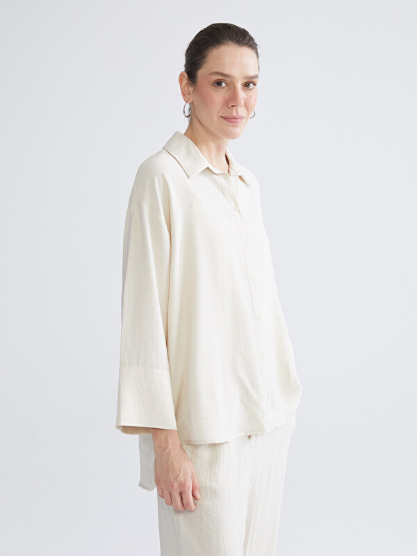 LCWAIKIKI Classic Dokulu Oversize Kadın Gömlek