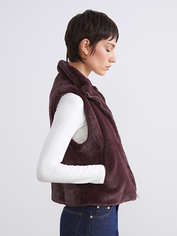 LCW Vision Stand Collar Women's Fur Vest