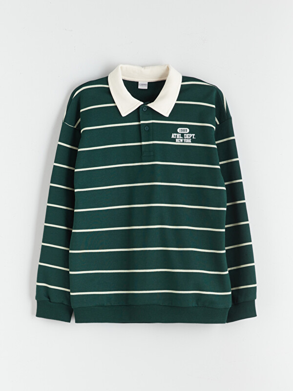 LCW Kids Polo Yaka Erkek Çocuk Sweatshirt