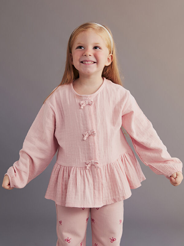 LCW Kids Bow Detailed Muslin Girls' Shirt