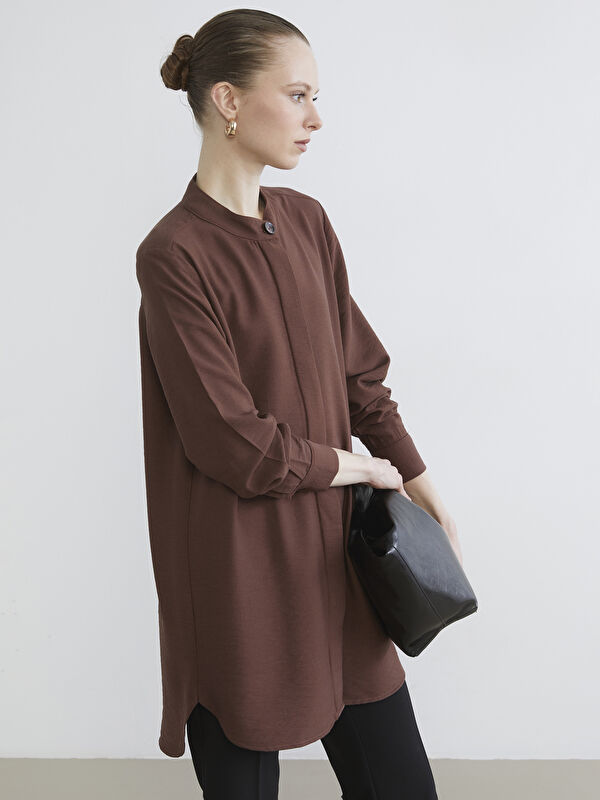 LCWAIKIKI Classic Grandad Collar Women's Shirt Tunic